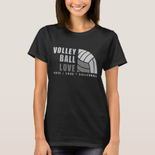 Geweldige Stropdas Dey Volleyball Peace Love Volle T-shirt