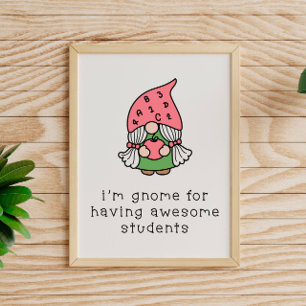 Geweldige studenten Gnome-leraar Poster