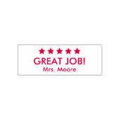 Geweldige taak 5 sterren Aangepaste naam leraar Zelfinktende Stempel (Design)