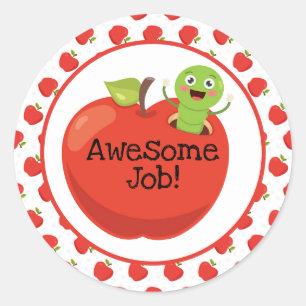Geweldige Taakappels en -wormen Ronde Sticker