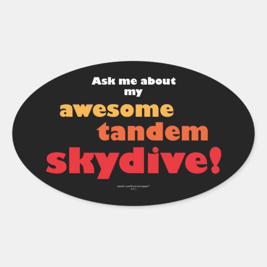 Geweldige Tandem Skydive Ovale Sticker (Voorkant)