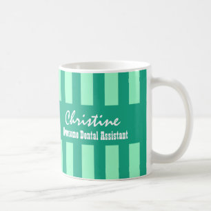 Geweldige tandheelkundige assistent GREEN Stripes Koffiemok