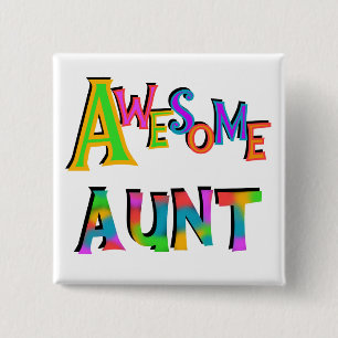 Geweldige tante T-shirts en geschenken Vierkante Button 5,1 Cm