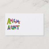 Geweldige tante T-shirts en geschenken Visitekaartje (Achterkant)