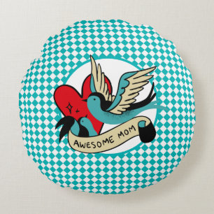 Geweldige Tattoo van mama en Harlequin Rond Kussen