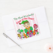 Geweldige tijd van het Elf-jaar Vierkante Sticker (Envelop)