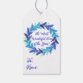 Geweldige tijd van het jaar Blauwe Kerstmis Cadeaulabel (Achterkant)