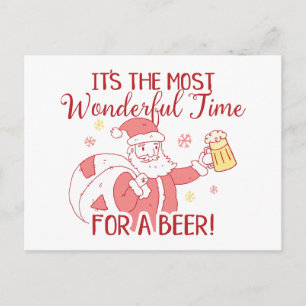 Geweldige tijd voor een bierkerstman feestdagenkaart
