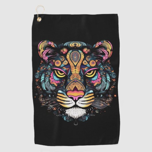Geweldige tijgerkop golfhanddoek (Voorkant)