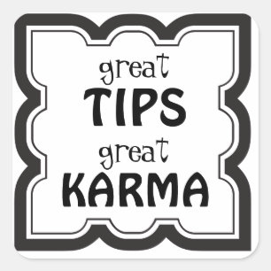 Geweldige tips Grote Karma Tip Jar Vierkante Sticker