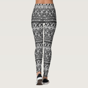 Geweldige Trendy Gray tribal Geometric Pattern Leggings