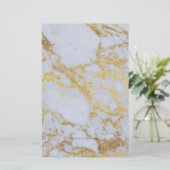 Geweldige trendy modern faux goudglitter marmer briefpapier (Staand voorkant)