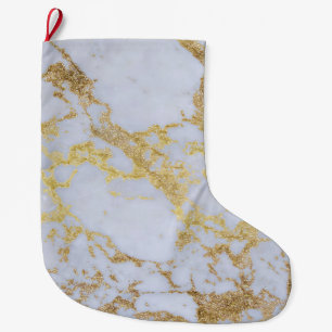 Geweldige trendy modern faux goudglitter marmer grote kerstsok