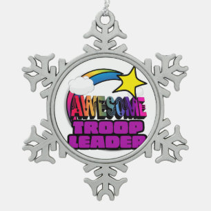 Geweldige troepenleider voor ShootStar-regenboog Tin Sneeuwvlok Ornament
