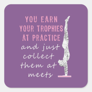 Geweldige Trophies Verdien in de praktijk Gymnasts Vierkante Sticker