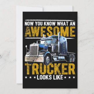 Geweldige trucker voor mannen en truckers feestdagenkaart