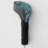 Geweldige turquoise bloemfractal golfheadcover (Schuin)