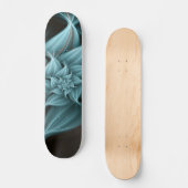 Geweldige turquoise bloemfractal skateboard (Voorkant)