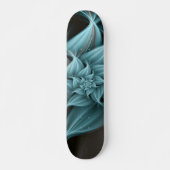 Geweldige turquoise bloemfractal skateboard (Voorkant)