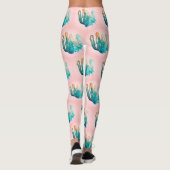 Geweldige Turquoise Pink Cactus Pattern-Leggings Leggings (Achterkant)