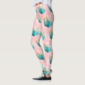 Geweldige Turquoise Pink Cactus Pattern-Leggings Leggings (Links)