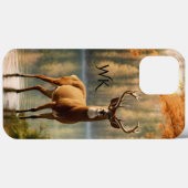 Geweldige Twaalf Punt Buck Herfst Wateren Monogram Case-Mate iPhone Case (Achterkant (horizontaal))
