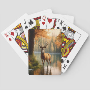 Geweldige Twaalf Punt Buck in Herfstwateren Pokerkaarten