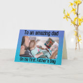 Geweldige Vader Eerste Vaderdag Fotokaart Kaart (Gele Bloem)