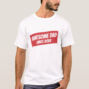 Geweldige vader sinds 20XX Modern Eenvoudig T-shirt