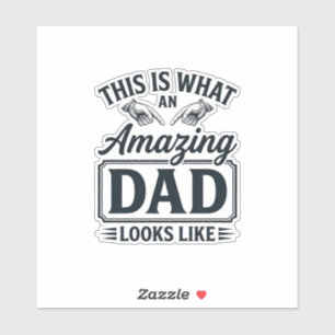 Geweldige Vader Vintage Gravure Typografie Ontwerp Sticker