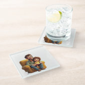 Geweldige vaderdag glazen onderzetter (Schuin)