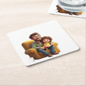 Geweldige vaderdag vierkante kartonnen onderzetter (Schuin)