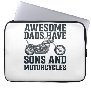 Geweldige vaders hebben zonen en motorfietsen ontw laptop sleeve
