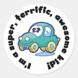 Geweldige van auto's met superovervloed ronde sticker