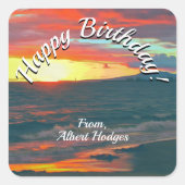 Geweldige verjaardag 1490 vierkante sticker (Voorkant)