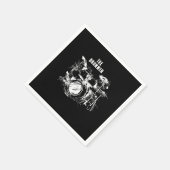 Geweldige vervormde de drummer grafische percussio servet (Hoek)