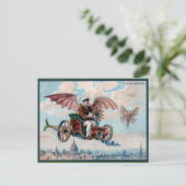 Geweldige Victoriaans steampunk-vliegauto Briefkaart (Staand voorkant)