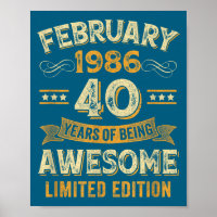 Geweldige Vintage Februari 1986 40ste Verjaardag