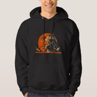 Geweldige Vintage Heks en Maan Halloween Hoodie