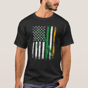 Geweldige Vintage Ierse Visserij Amerikaanse Vlag  T-shirt