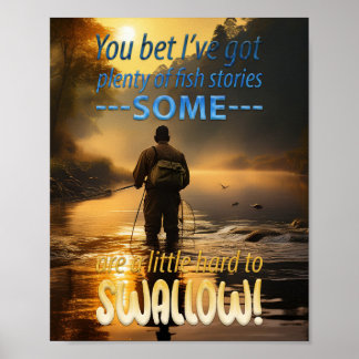 Geweldige Vissen Verhalen Vissen In Een Bergstroom Poster