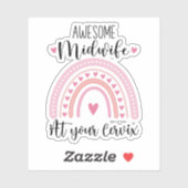Geweldige vroedvrouw bij uw cervix cadeau voor vro sticker (Vel)