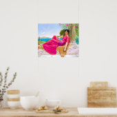 Geweldige vrouw in Fuchsia door John William Godwa Poster (Keuken)