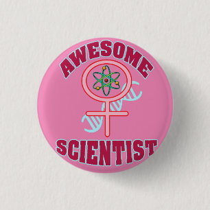 GEWELDIGE VROUW WETENSCHAPPELIJK RONDE BUTTON 3,2 CM
