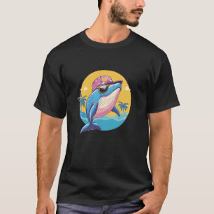 Geweldige Walvis met Pet en Zonnebril Kostuum T-shirt