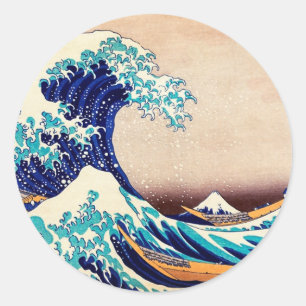 Geweldige Wave Off Kanagawa Japans Woodblock Print Ronde Sticker
