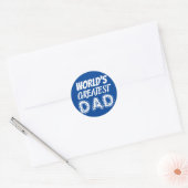 Geweldige Werelden Grootste Papa Blauwe Vaders Dag Ronde Sticker (Envelop)
