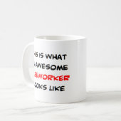 geweldige werkneemster koffiemok (Voorkant links)