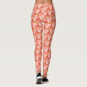 Geweldige wit rood bloemenontwerp leggings (Achterkant)