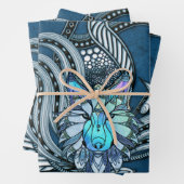 Geweldige wolf, baanontwerp inpakpapier vel (In situ)